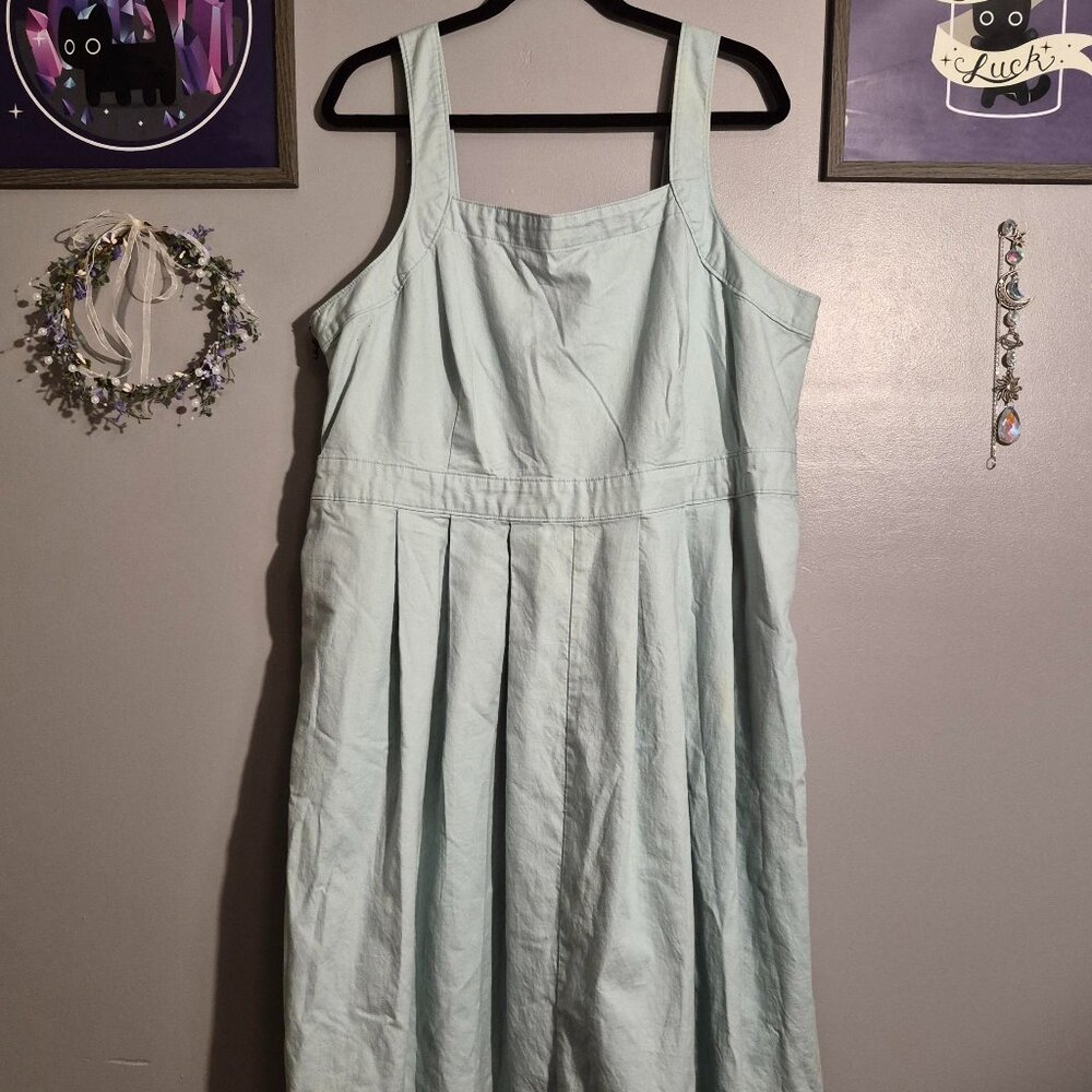 Blue Square Neck Dress